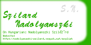 szilard nadolyanszki business card